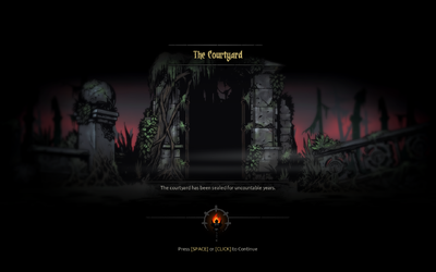 Loading screen of the Courtyard